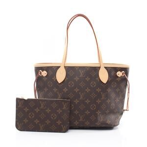 Louis Vuitton Neverfull Tote Bag Canvas Leather Monogram Brown